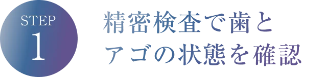STEP1 精密検査で歯とアゴの状態を確認